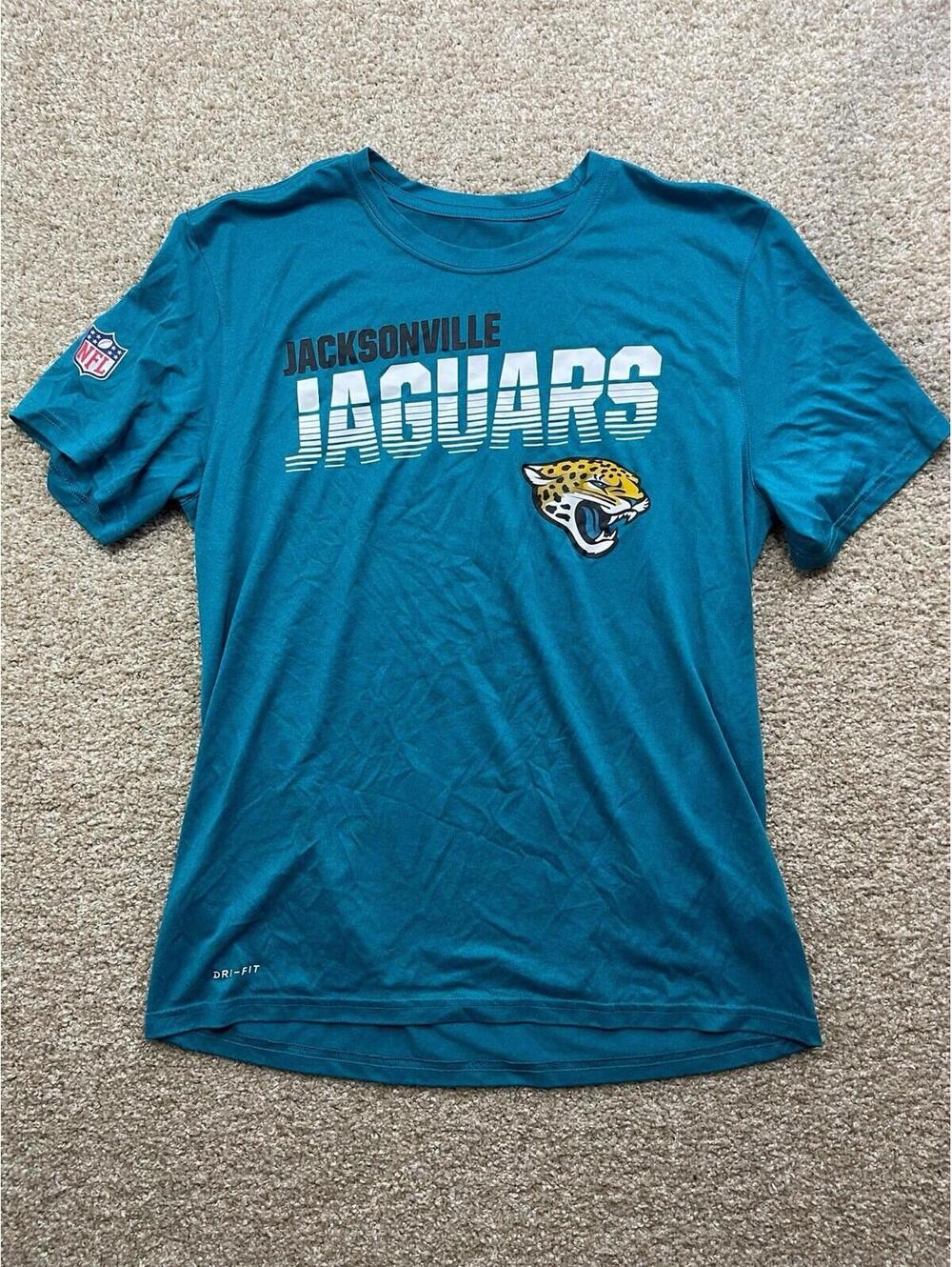 Jacksonville Jaguars Nike Shirt Men's L Teal NFL On Field Short Sleeve